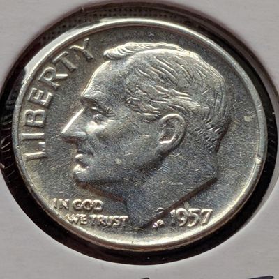 Sale Photo Thumbnail #143: 1957-D Roosevelt 90% Silver Dime