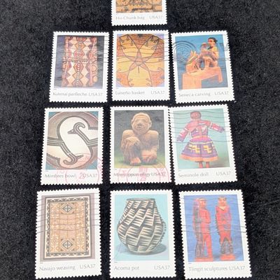 Sale Photo Thumbnail #301: Complete Set Of American Indian Art Stamps, Used