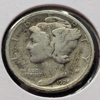 Sale Photo Thumbnail #351: 1924-D Mercury 90% Silver Dime