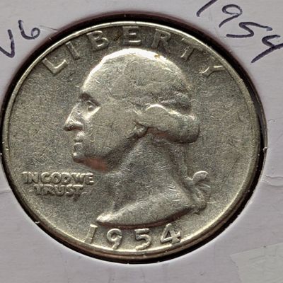Sale Photo Thumbnail #91: 1954 Washington 90% Silver Quarter