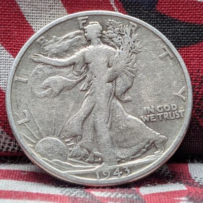 Sale Photo Thumbnail #232: 1943-S Walking Liberty 90% Silver Half Dollar - WWII ERA, 83 years old