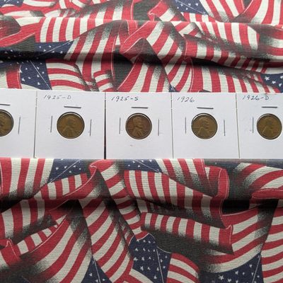Sale Photo Thumbnail #371: 1925, 1925-D, 1925-S, 1926, & 1926-D Lincoln Wheat Cents
