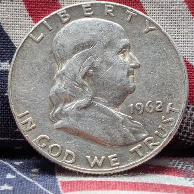 Sale Photo Thumbnail #237: 1962-D Franklin 90% Silver Half Dollar - 64 years old
