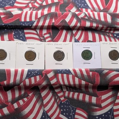 Sale Photo Thumbnail #306: 1890, 1891, 1892, 1893, and 1894 Indian Head Cents