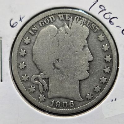 Sale Photo Thumbnail #208: 1906-O Barber 90% Silver Half Dollar