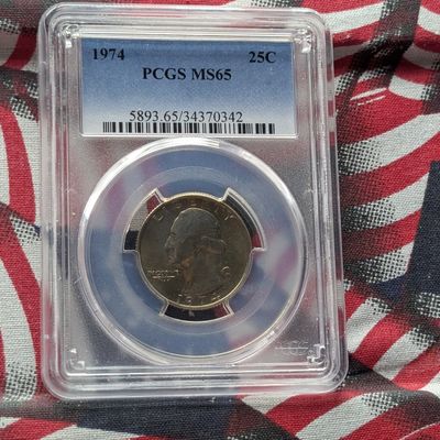 Sale Photo Thumbnail #296: 1974 Washington Quarter PCGS MS65
