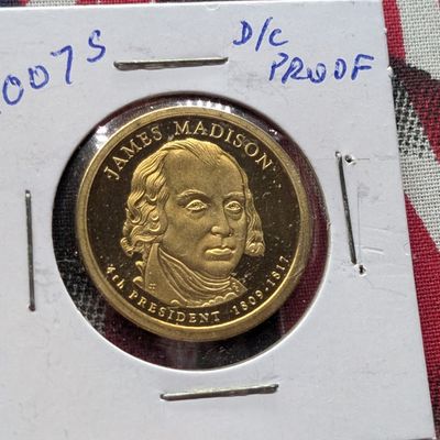 Sale Photo Thumbnail #109: 2007-S Proof James Madison Presidential Dollar