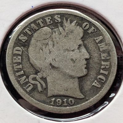 Sale Photo Thumbnail #235: 1910 Barber 90% Silver Dime