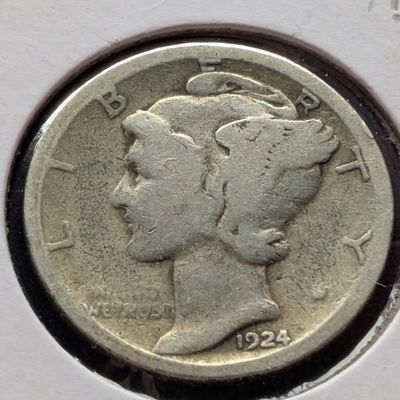 Sale Photo Thumbnail #358: 1924-S Mercury 90% Silver Dime