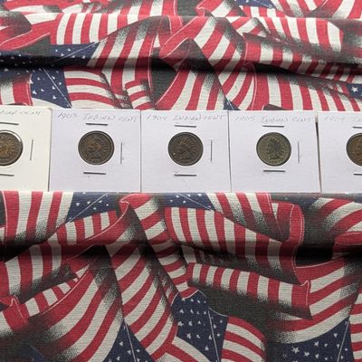 Sale Photo Thumbnail #286: 1900, 1903, 1904, 1905, and 1909 Indian Head Cents