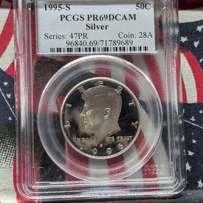 Sale Photo Thumbnail #166: 1995-S Kennedy 90% Silver Half Dollar PCGS PR69DCAM
