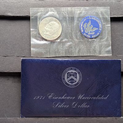 Sale Photo Thumbnail #60: 1971-S Eisenhower Uncirculated 40% Silver Dollar In OGP