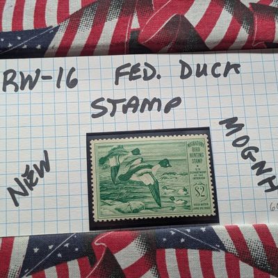 Sale Photo Thumbnail #273: 1949 Dept. Of The Interior Federal Duck Stamp, RW-16, New, Mint, Original Gum, Never Hinged
