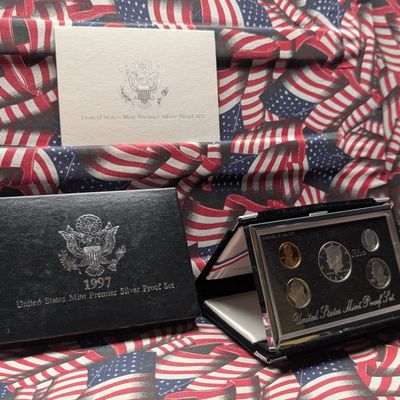 Sale Photo Thumbnail #55: 1997-S U.S. Mint Premier Silver Proof Set in OGP w/ COA - Includes (3) 90% Silver Coins