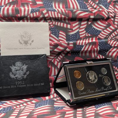 Sale Photo Thumbnail #40: 1992-S U.S. Mint Premier Silver Proof Set in OGP w/ COA - Includes (3) 90% Silver Coins