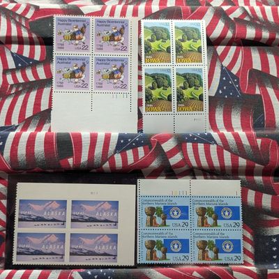Sale Photo Thumbnail #267: (4) Assorted U.S. Plate Blocks, All Mint, Original Gum, Never Hinged