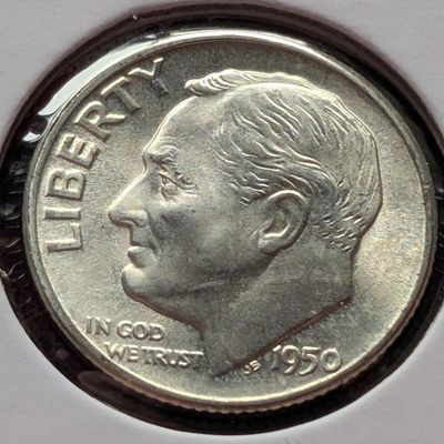 Sale Photo Thumbnail #38: 1950-D Roosevelt 90% Silver Dime