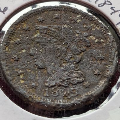 Sale Photo Thumbnail #153: 1849 Braided Hair Large Cent - 177 Years Old!