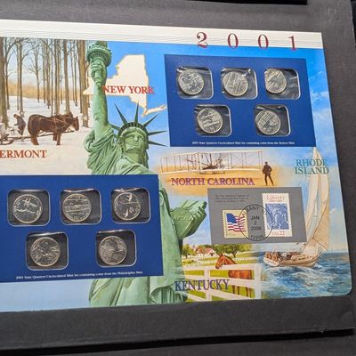 Sale Photo Thumbnail #216: 2001 P&D State Quarters Only U.S. Uncirculated Mint Set With Stamp From The Postal Commemorative Society