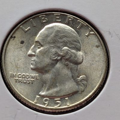 Sale Photo Thumbnail #354: 1951-D Washington 90% Silver Quarter - UNC.