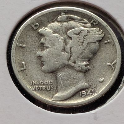 Sale Photo Thumbnail #372: 1941-S Mercury 90% Silver Dime