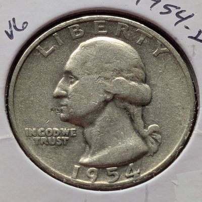 Sale Photo Thumbnail #193: 1954-D Washington 90% Silver Quarter