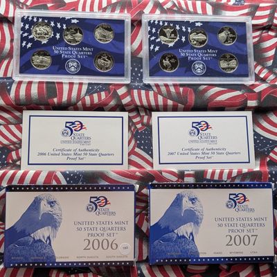 Sale Photo Thumbnail #92: 2006-S & 2007-S US Mint 50 State Quarter Proof Sets in OGP w/ COA