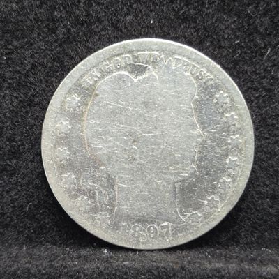 Sale Photo Thumbnail #168: 1897 Barber 90% Silver Quarter