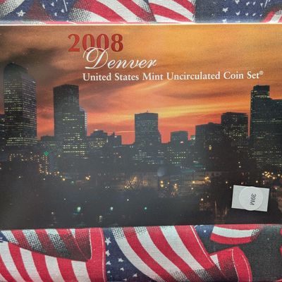 Sale Photo Thumbnail #196: 2008-D Only U.S. Mint Uncirculated Coin Set With Presidential Dollars, Sacagawea Dollar, and State Quarters In OGP w/ COA