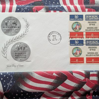 Sale Photo Thumbnail #315: 1970 Honoring U.S. Servicemen Four Block First Day Cachet
