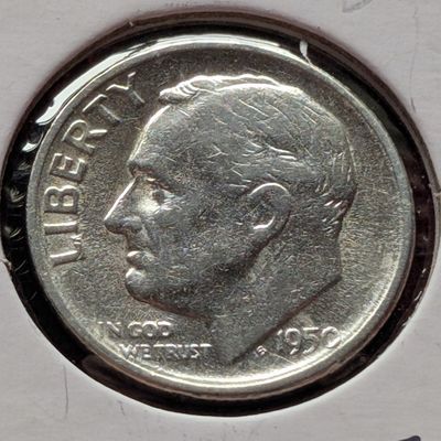 Sale Photo Thumbnail #195: 1950-S Roosevelt 90% Silver Dime