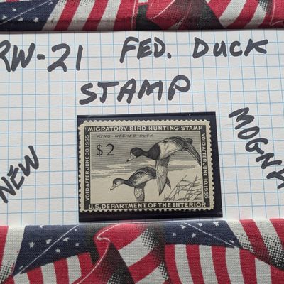 Sale Photo Thumbnail #275: 1954 Dept. Of The Interior Federal Duck Stamp, RW-21, New, Mint, Original Gum, Never Hinged