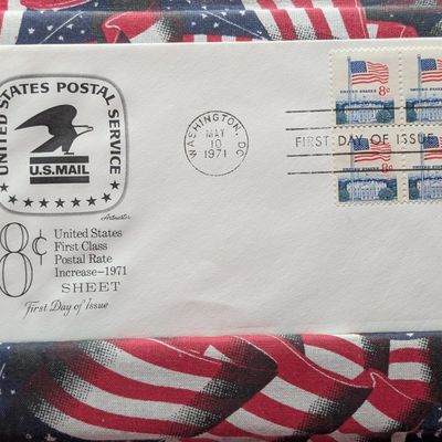 Sale Photo Thumbnail #313: 1971 Postal Service Four Block First Day Cachet