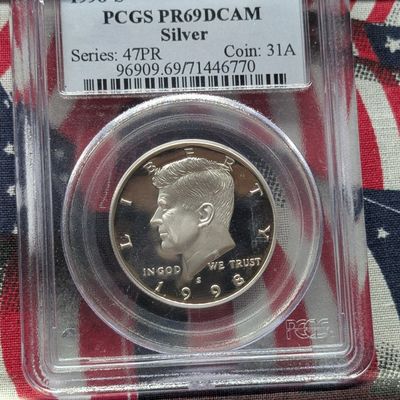 Sale Photo Thumbnail #161: 1998-S Kennedy 90% Silver Half Dollar PCGS PR69DCAM