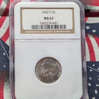 Sale Photo Thumbnail #171: 1942-S Jefferson 35% Silver Wartime Nickel NGC MS 67