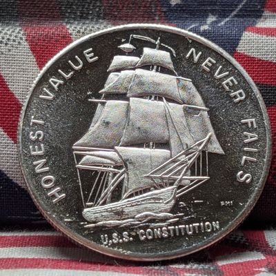 Sale Photo Thumbnail #247: One Troy Oz. .999 Fine Silver USS Constitution Round