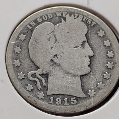 Sale Photo Thumbnail #387: 1915-S Barber 90% Silver Quarter