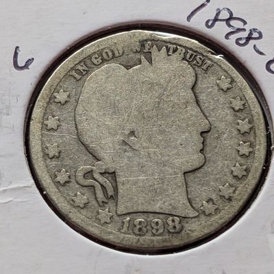 Sale Photo Thumbnail #76: 1898-O Barber 90% Silver Quarter