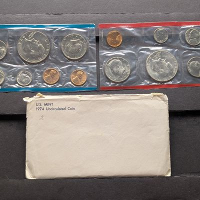 Sale Photo Thumbnail #349: 1974 P&D U.S. Mint Uncirculated Set In OGP - Includes "S" Mint Mark Cent