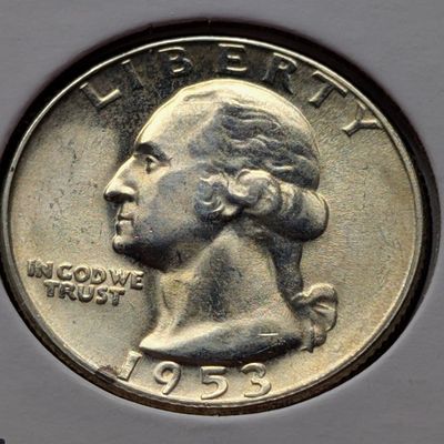 Sale Photo Thumbnail #314: 1953-S Washington 90% Silver Quarter - UNC.