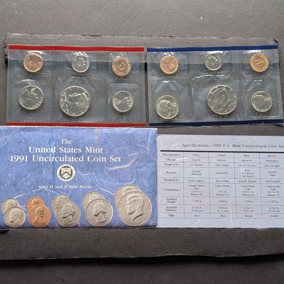 Sale Photo Thumbnail #376: 1991-P&D U.S. Mint Unc. Coin Set In OGP w/ COA