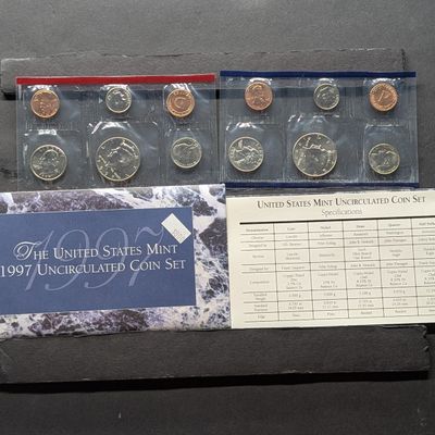 Sale Photo Thumbnail #144: 1997 P&D U.S. Mint Uncirculated Coin Set In OGP With COA