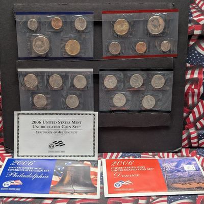 Sale Photo Thumbnail #125: 2006 P&D U.S. Mint Uncirculated Sets with State Quarters and Sacagawea Dollar in OGP w/ COA