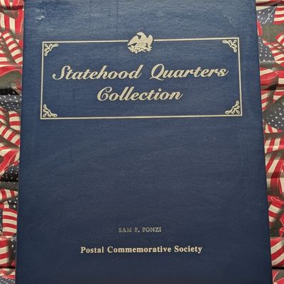Sale Photo Thumbnail #231: Statehood Quarters Collection Album From The Postal Commemorative Society, Quarters And Stamps On Each Page, 36 Coins Total