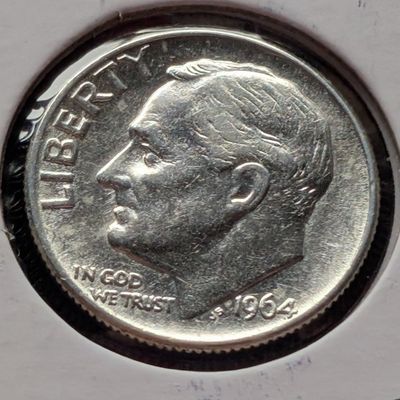 Sale Photo Thumbnail #360: 1964 Roosevelt 90% Silver Dime
