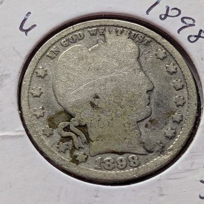 Sale Photo Thumbnail #26: 1898 Barber 90% Silver Quarter