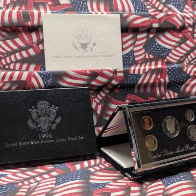 Sale Photo Thumbnail #50: 1996-S U.S. Mint Premier Silver Proof Set in OGP w/ COA - Includes (3) 90% Silver Coins