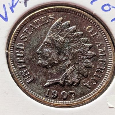 Sale Photo Thumbnail #31: 1907 Indian Head Cent - Strong Liberty w/ Four Diamonds!