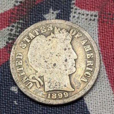 Sale Photo Thumbnail #174: 1899 Barber 90% Silver Dime