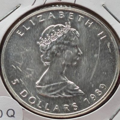 Sale Photo Thumbnail #151: 1989 Canada 1 Oz. .9999 Fine Silver $5 Maple Leaf